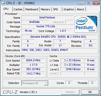 pentium E6500K 6ghz
